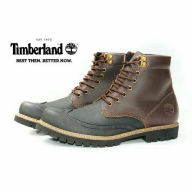 timberland wingtip boots black