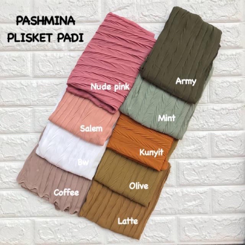 HIJAB PASHMINA PLISKET PADI TERMURAH