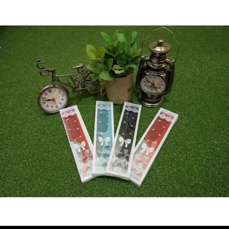 Asemka souvenir pernikahan sisir lobang 3 kemas mika  ,bonus kartu ucapn terimakasih