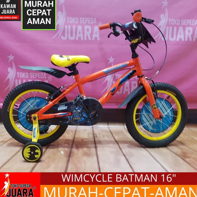 Sepeda Wimcycle Batman Bmx 16 Inch Anak Usia 4-7 Tahun