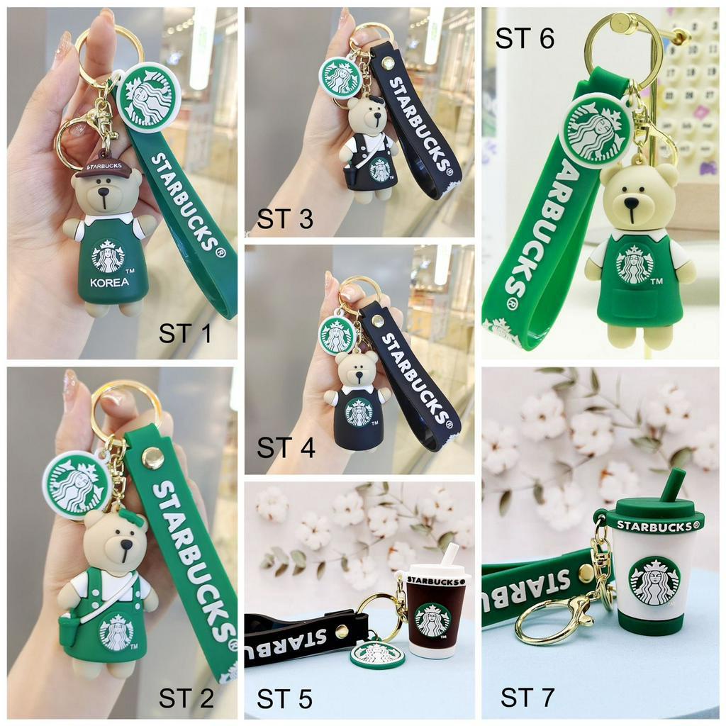 Gantungan Kunci Starbucks Bearista Barista Keychain Key Chain Bear Kopi Cup Gantungan Kunci Motor Mobil Rumah Tas Bag Starbucks Coffee Hadiah Gift Souvenir Ultah Ulang Tahun