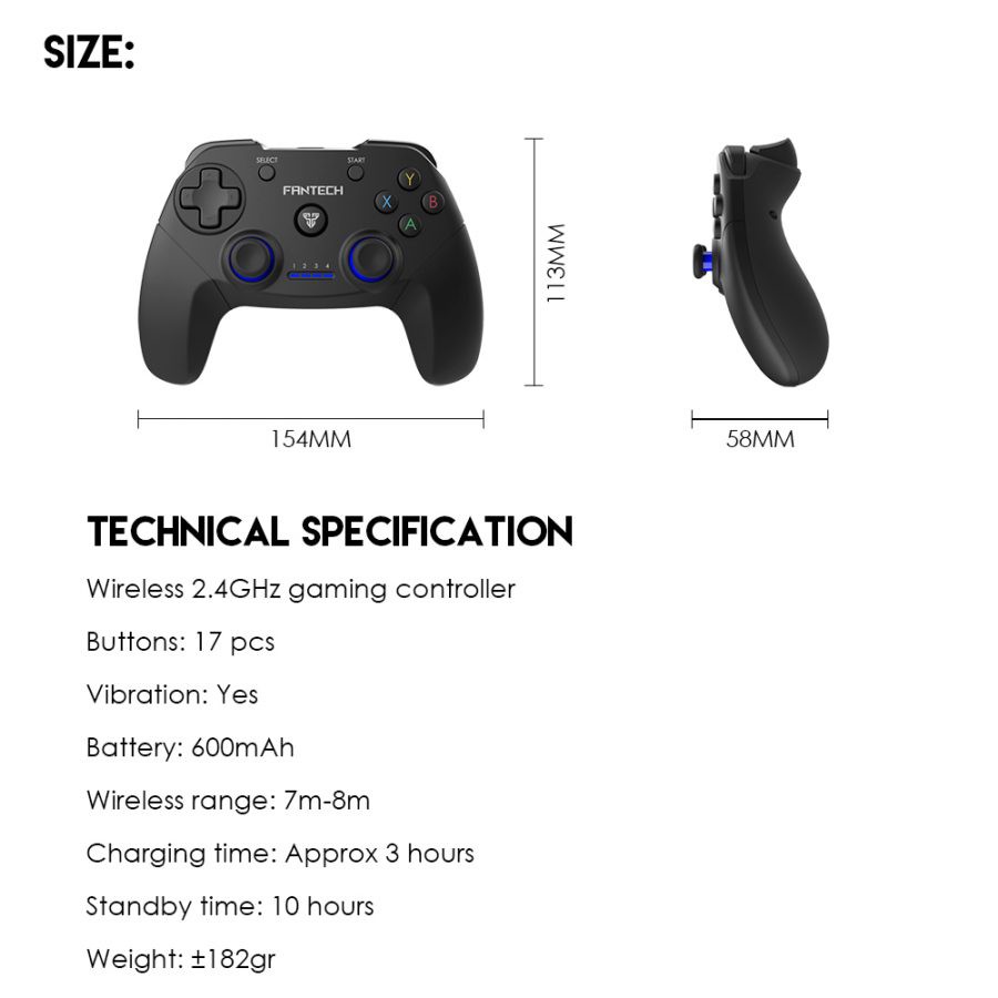 Fantech WGP12 Gamingpad Revolver Gaming Controller Wireless Garansi Resmi