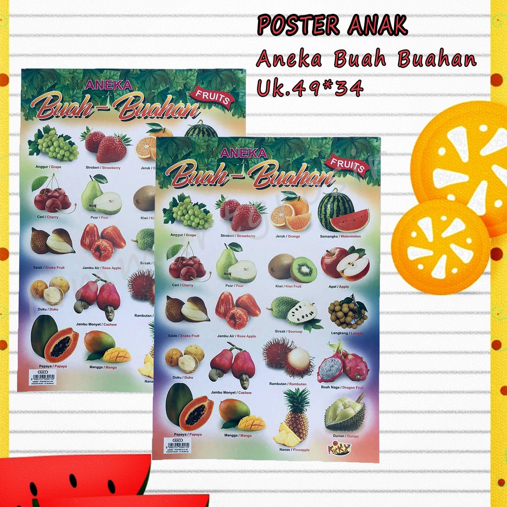 Kiky / Poster Anak / Poster belajar anak / Poster aneka gambar / 34*49