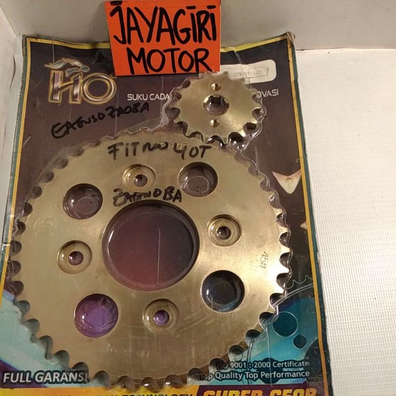 Gear Belakang Supra Fit New X 125 Karisma 428 38T 40T 45T Gigi Tarik 428-38T 428-40T 428-45T KTL Rantai Roda Chain Kit Chainkit Sprocket Gear Set Gearset Gir Girset Depan Drive Sproket Driven Komplit KPH Front Revo Rear Motor Honda 38 40 45 T Mata Ori COD-HO - 40T+14T