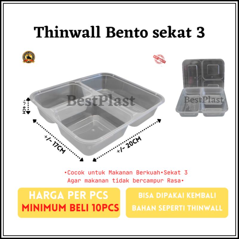 Thinwall Bento Sekat 3/ mika bento sekat 3