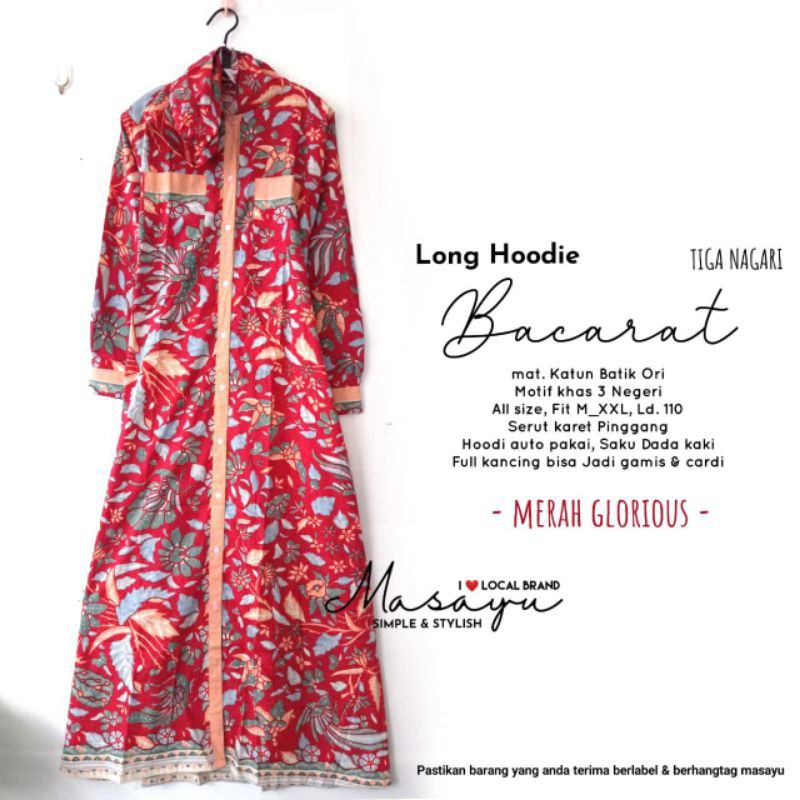 GAMIS BATIK HOODIE#MERAH