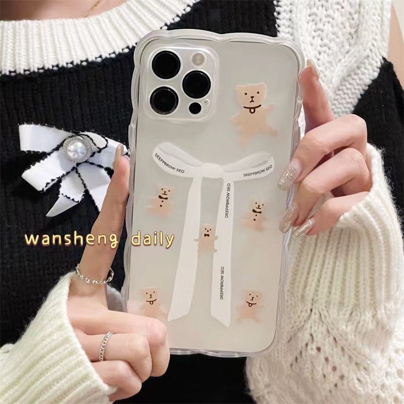 Soft Case Silikon TPU Transparan Motif Beruang Untuk Iphone 12 13 SE 6 6S 7 8 Plus X XS XR 11 Pro Max