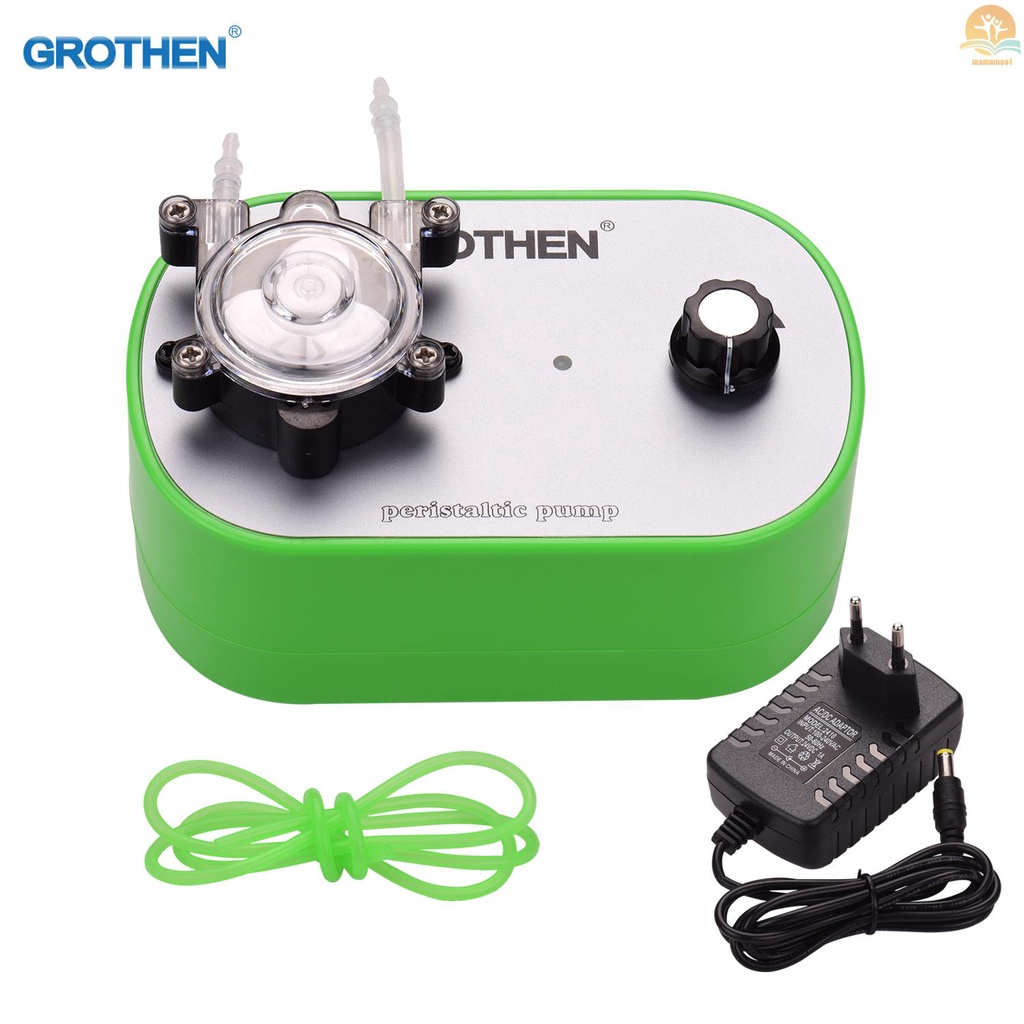 GROTHEN G728-1 Peristaltic Liquid Dosing Pumps with Single Pump Head Stepless Speed Flow Control Small Hydraulic Equipment for Aquarium Lab Analytical Home