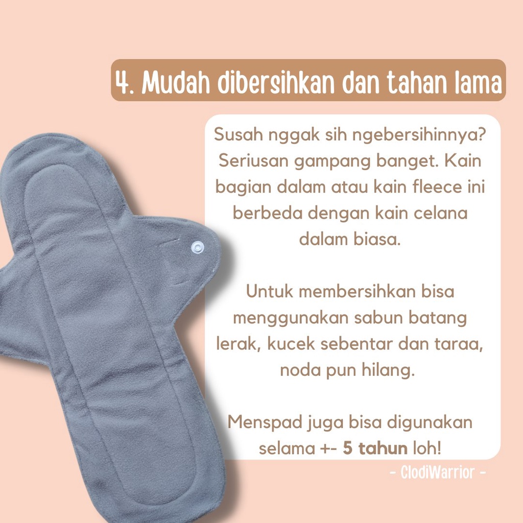 Ningrat Menspad Pembalut kain Cuci Ulang Wanita Menstrual pad SNI