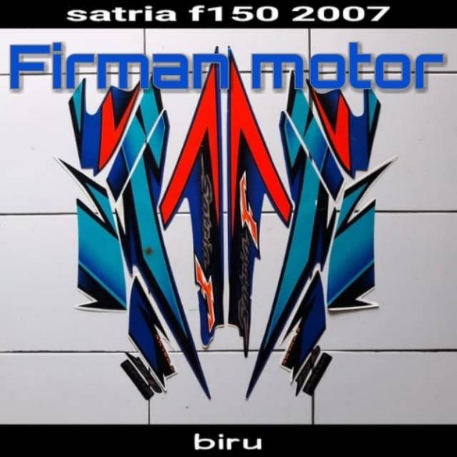 Striping stiker list body satria fu 2007 biru