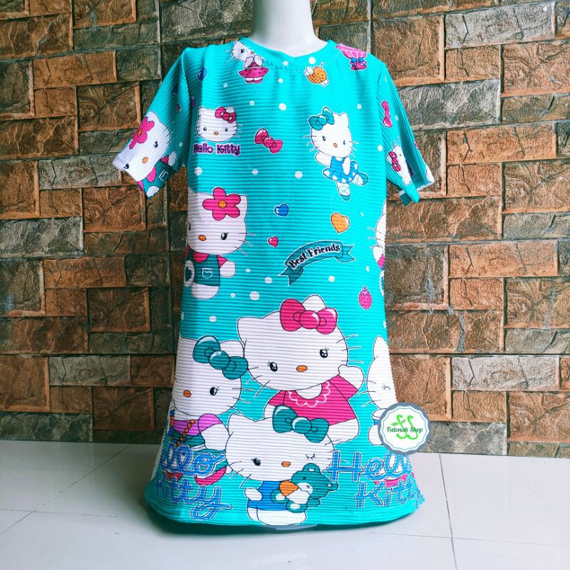 Dress Turun Naik anak 2 3 4 5 6 7 tahun baju anak cewek perempuan motif hellokitty fanta ungu fatonah shop gaun viral turunnaik   ( turnaik HELLOKITTY )