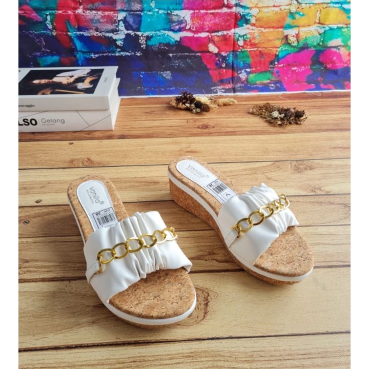 ABBUSHOES Ph 19 wedges kerut rante sol karet 7cm
