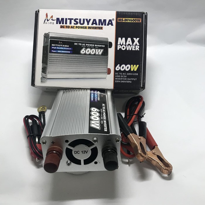 Inverter Power DC To AC 600 Watt With USB 5 V Mitsuyama MS-INV600W | FMS