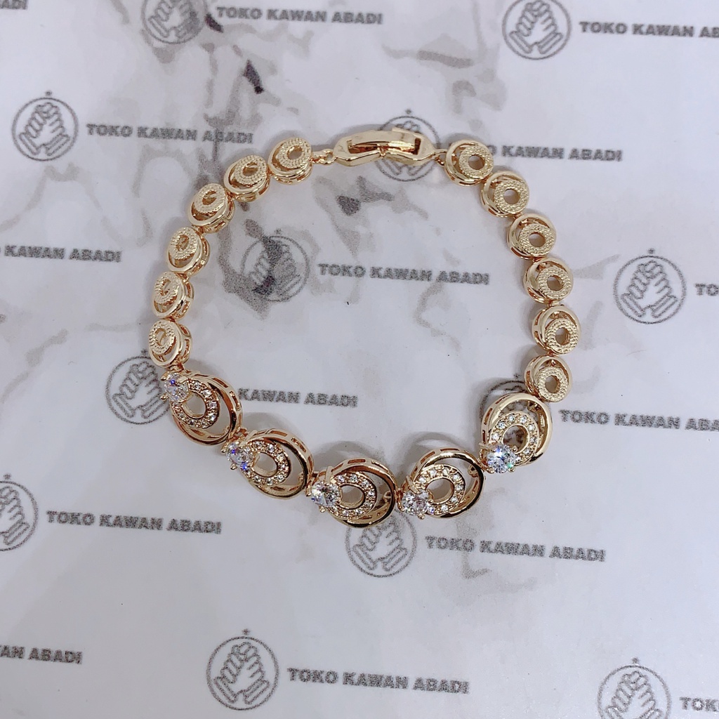 Gelang Tangan Xuping Gold Perhiasan Fashion Wanita Dewasa Permata Menawan *16