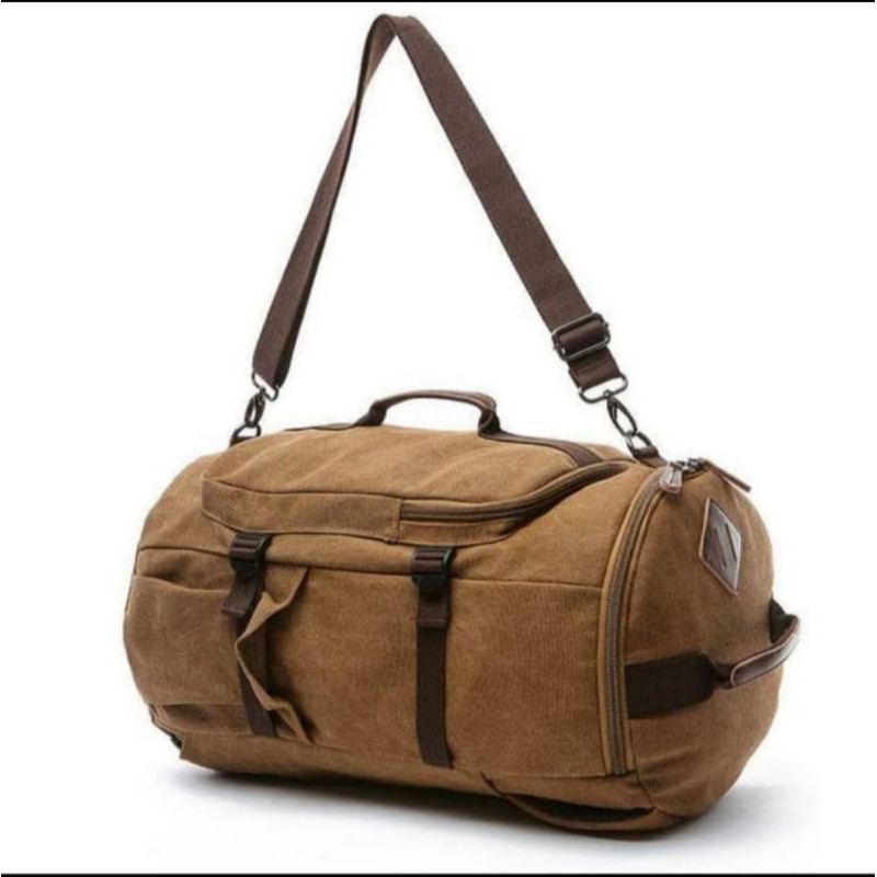 TAS MULTIFUNGSI/TAS RANSEL/TAS KANVAS PRIA KHAKI