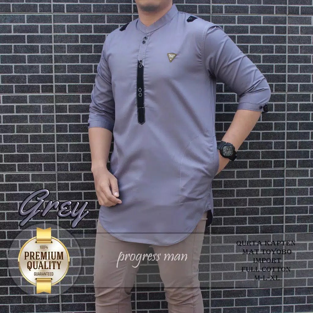 baju Koko kurta lengan 3/4 ,baju Koko pria,fashion muslim pria,kurta pakistan-kapten abu