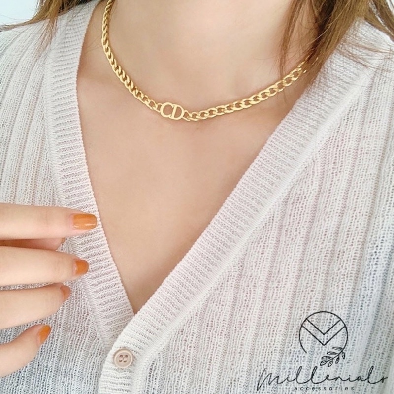 CD Titanium Necklace / Kalung Rantai Choker Anti Karat Luntur