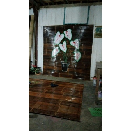 TIRAI BAMBU KEREY BAMBU MOTIF AGLONEMA UK 2X2,5 METER