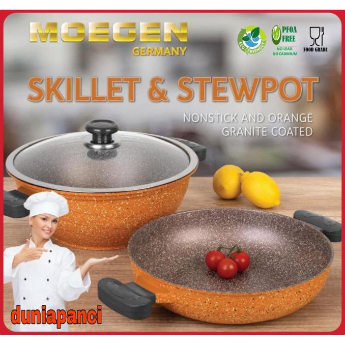 PANCI WAJAN MOEGEN GERMANY SKILLET & STEWPOT SET ANTI LENGKET ORIGINAL