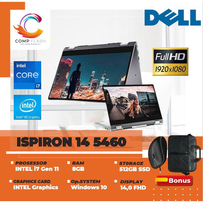 Laptop DELL Inspiron 14 5406 2IN1 TOUCH | INTEL i7 1165G7 8GB 512ssd W10 14.0FHD |