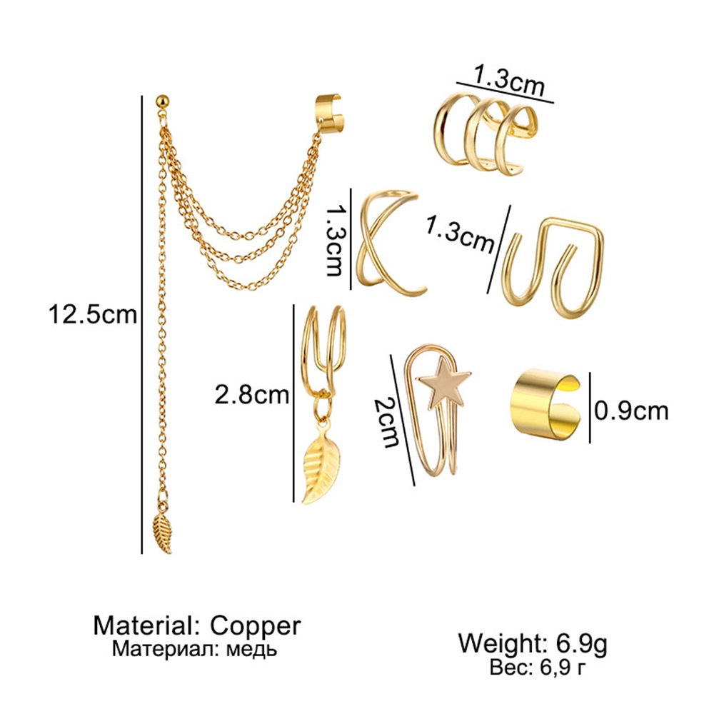 Anting Klip Tulang Rawan Telinga Palsu Tanpa Tindik Untuk Perhiasan Pria Dan Wanita