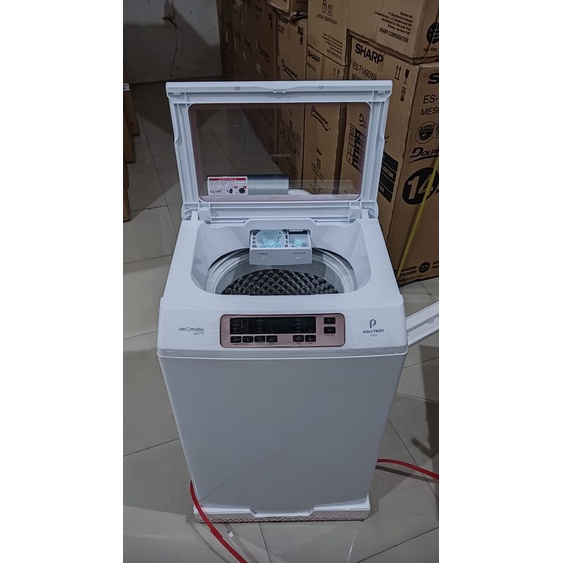 MESIN CUCI 1 TABUNG POLYTRON PAW 9028 TOP LOADING 9 KG ZEROMATIC
