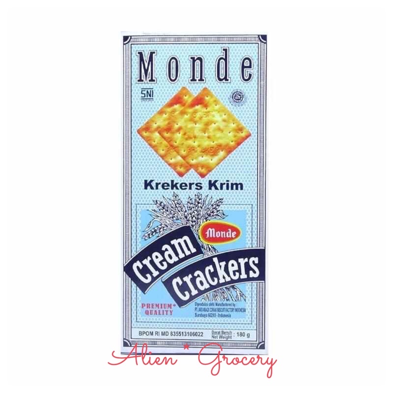 

Monde Cream Crackers Premium Krekers Krim 180gr