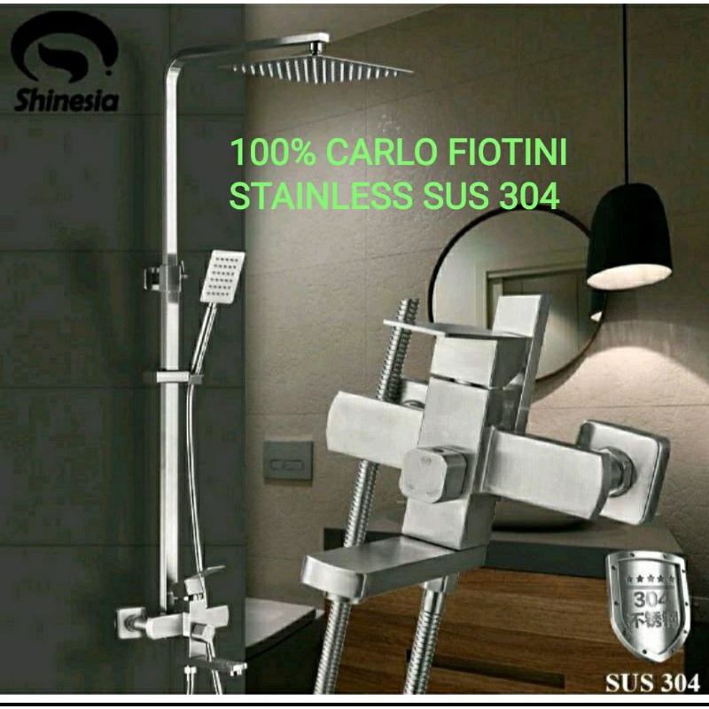 Shower Column CARLO FIOTINI 6421/Shower Tiang Set Panas Dingin Carlo 6421 Stainless SUS 304 Tebal/Shower Tiang Kotak Minimalis