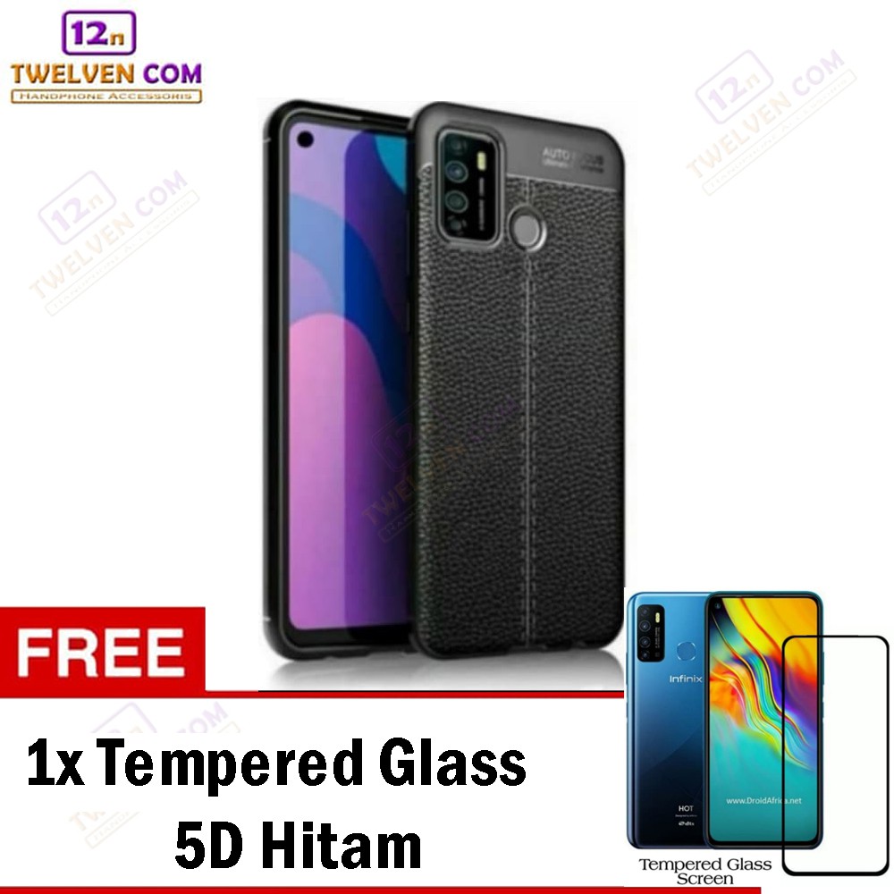 Case Auto Focus Softcase Casing for Infinix Hot 9 Play - Hitam + Free Tempered Glass