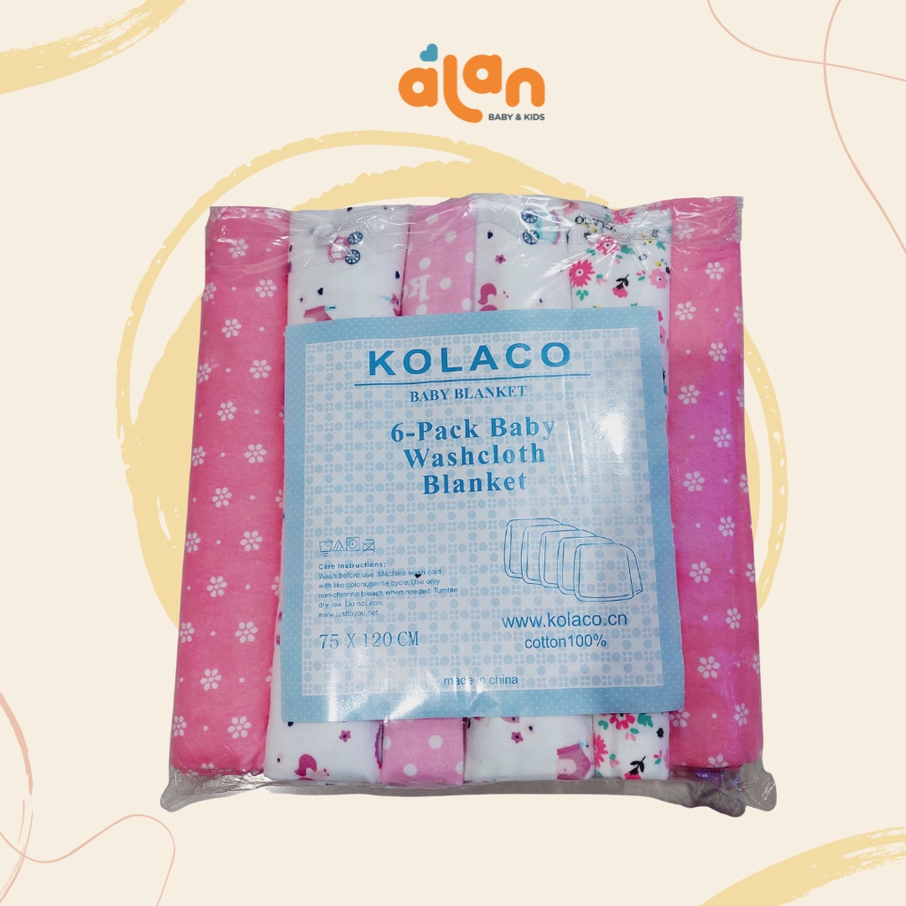 Kolaco Baby Blanket Bedong Isi 6 (KLC-BBM/6)