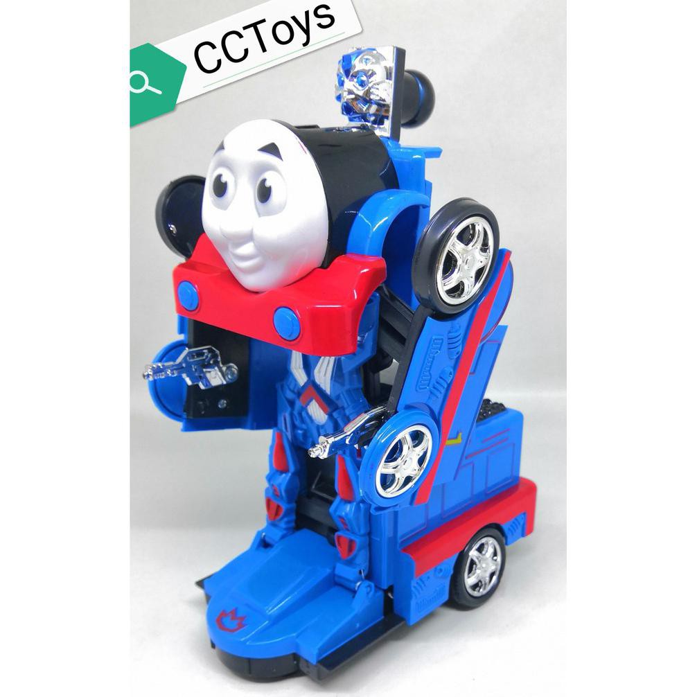 TERBARU Mainan Kereta Api Robot Thomas +Jalan +Musik+ Lampu Kedap Kedip Train Go GoMain