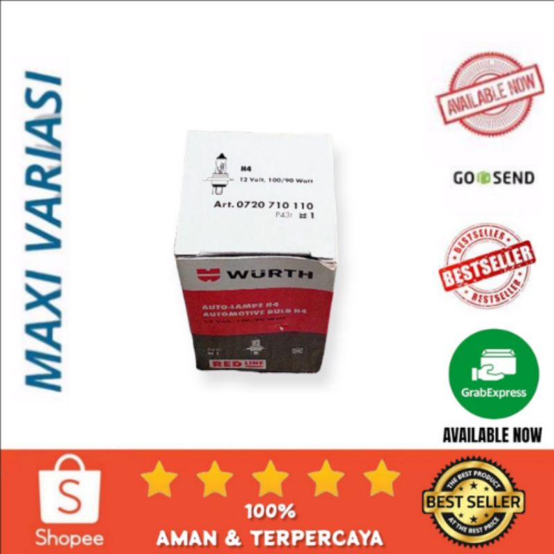 Lampu H4 WURTH 12V 100/90