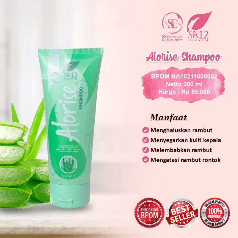 ALORISE SHAMPO SAMPO SR12 HERBAL SKINCARE PERAWATAN RAMBUT RONTOK RUSAK BERCABANG ALAMI HALAL BPOM