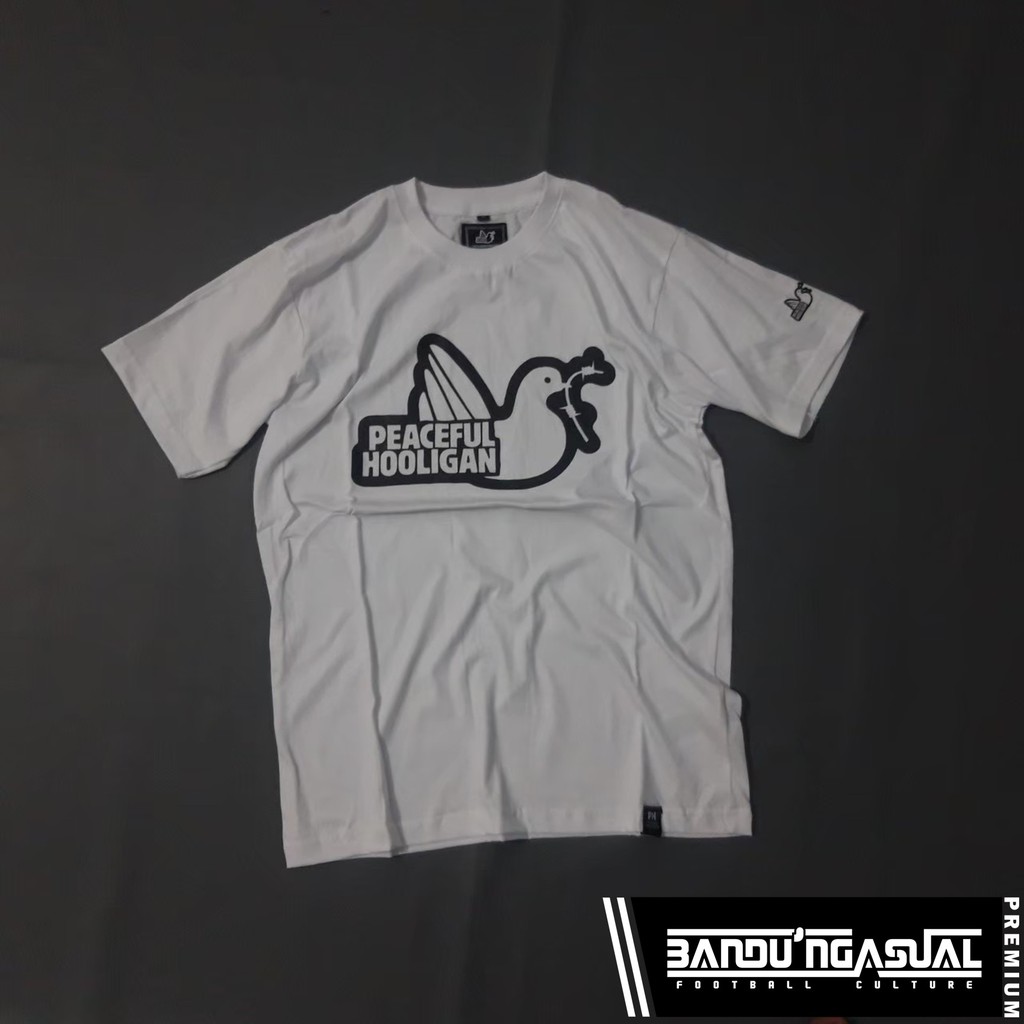 T-SHIRT PEACEFULL HOOLIGAN LOGO (WHITE)