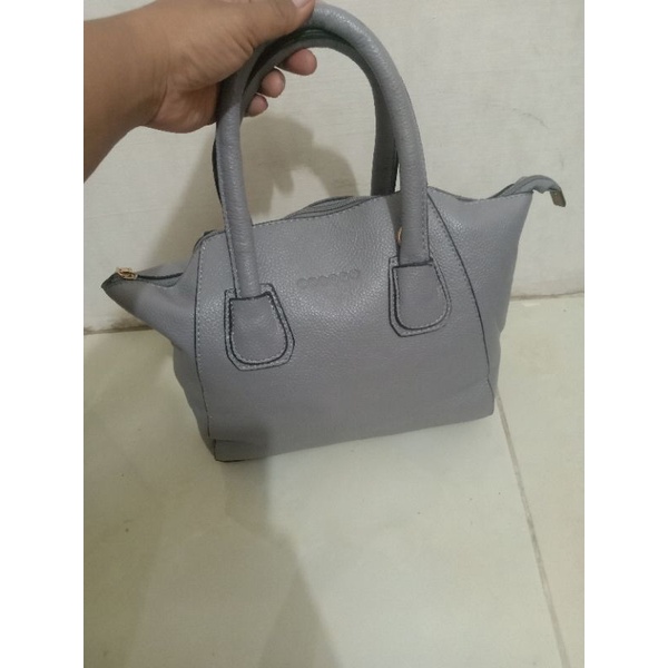 tas grey brand bonobo bahan kulit top handle