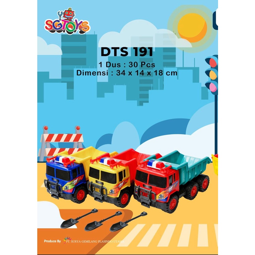 DTS 191 SG TOYS mainan anak dump truck mobil truk pasir + sekop