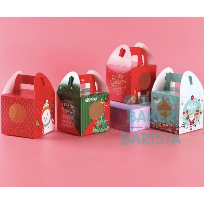 

Ready Stok (5Pcs) Xmas Box Window / Box Cupcake Kue Cake Box Natal Kotak Kado
