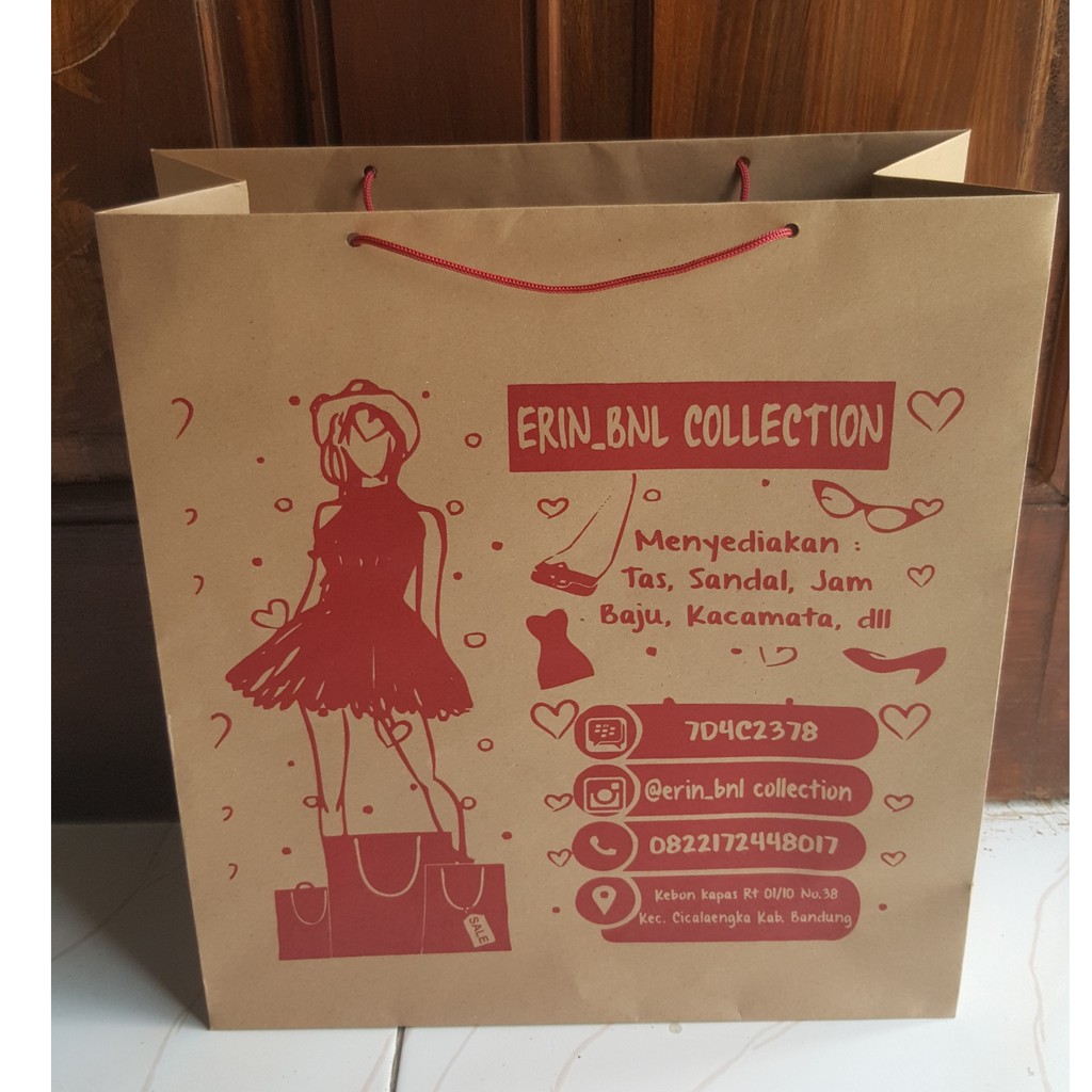 Paperbag sablon  ukuran P30xL10xT40 cm paperbag kraft 