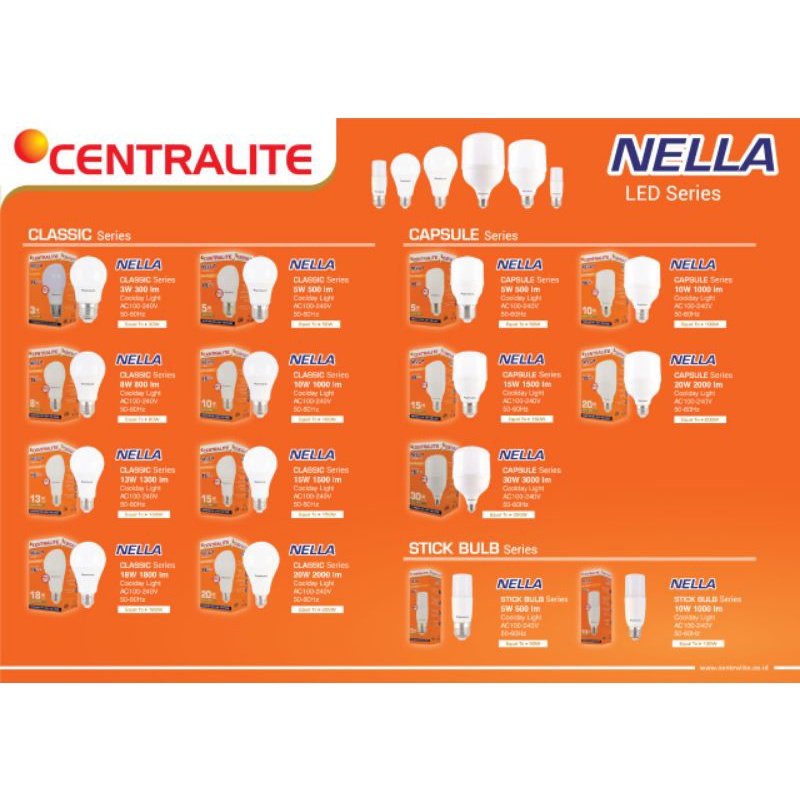 Lampu CENTRALITE LED Bulb 18W 6500K (putih)