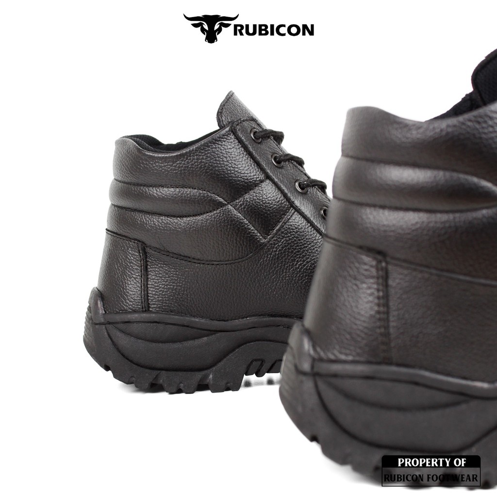 SEPATU SAFETY KULIT ASLI BOOTS TINGGI TRACKING PRIA SAFETY SHOES UJUNG BESI RUBICON BRONTO KERJA