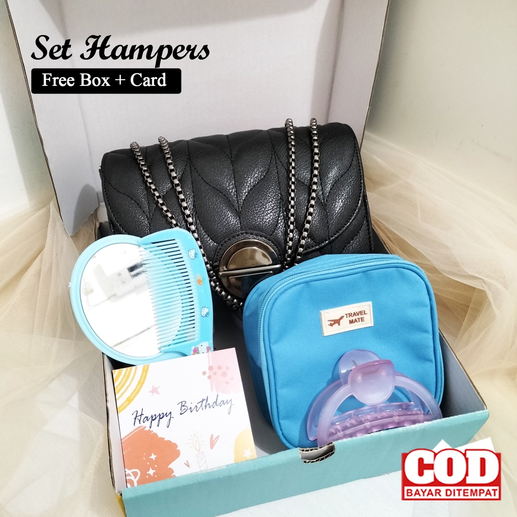 Hampers tas wanita kado ulang tahun shoulder bag cewek gift set hadiah ultah Sling bag cewe souvenir kado pernikahan teman paket hadiah tas wanita