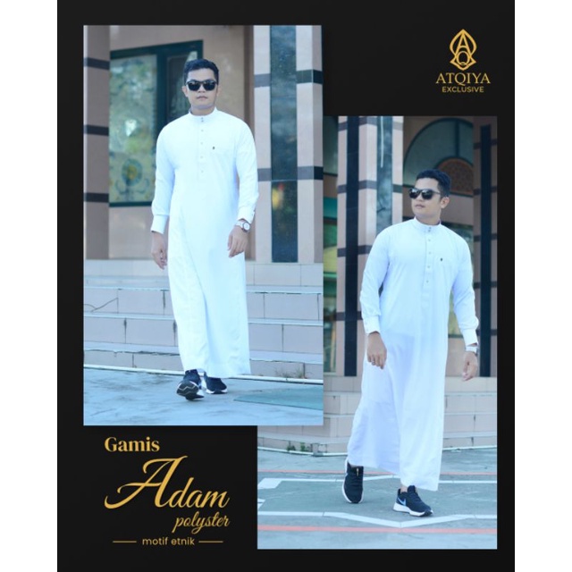 Gamis  Jubah  Adam Polyester Motif Etnic Sultan by Atqiya Exlusive/ Gamis Polyester Saudi/ Gamii Jub