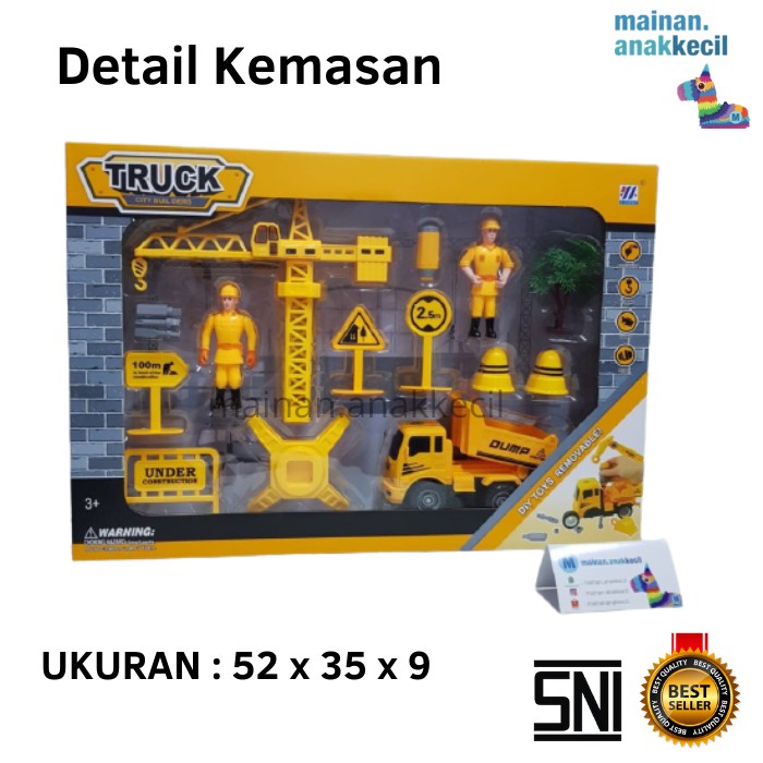 MAINAN ANAK KONSTRUKSI MOBIL MOBILAN TRUCK TRUCK SET TERDIRI DARI 14 PCS