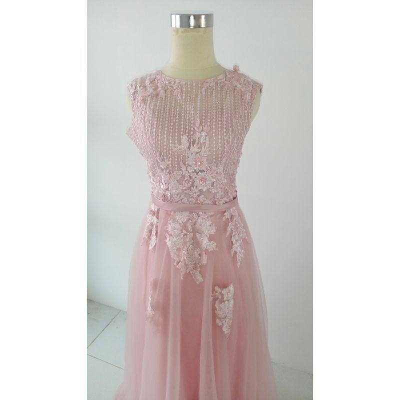 [GRATIS ONGKIR] GAUN DUSTY PINK 22 / GAUN PESTA PRELOVED / GAUN PESTA BEKAS
