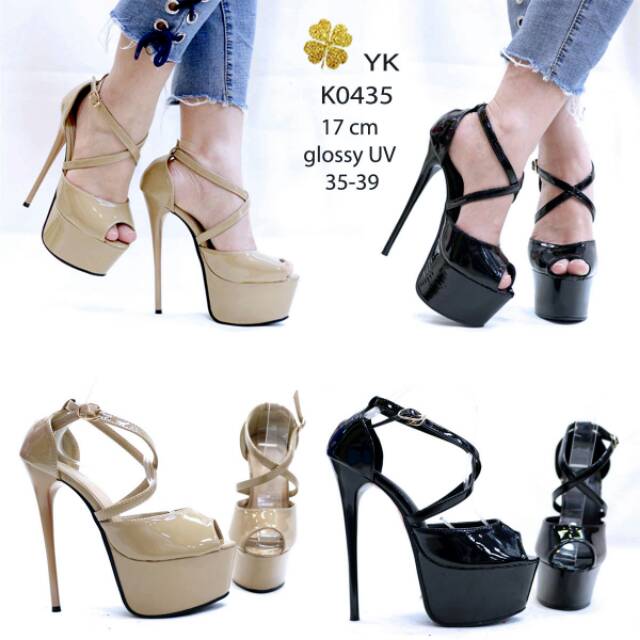 OSshoes 0435 premium heels 17cm 17 cm import shoes wanita high heels highheels ketutup bandstrap