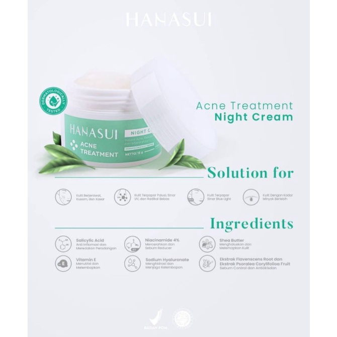 ☀️cahaya acc☀️hanasui acne treatmen night cream