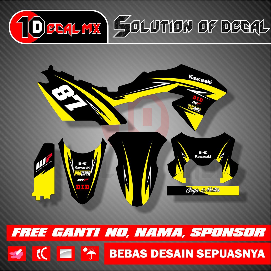 Decal stiker klx bf kuning full body / decal sticker