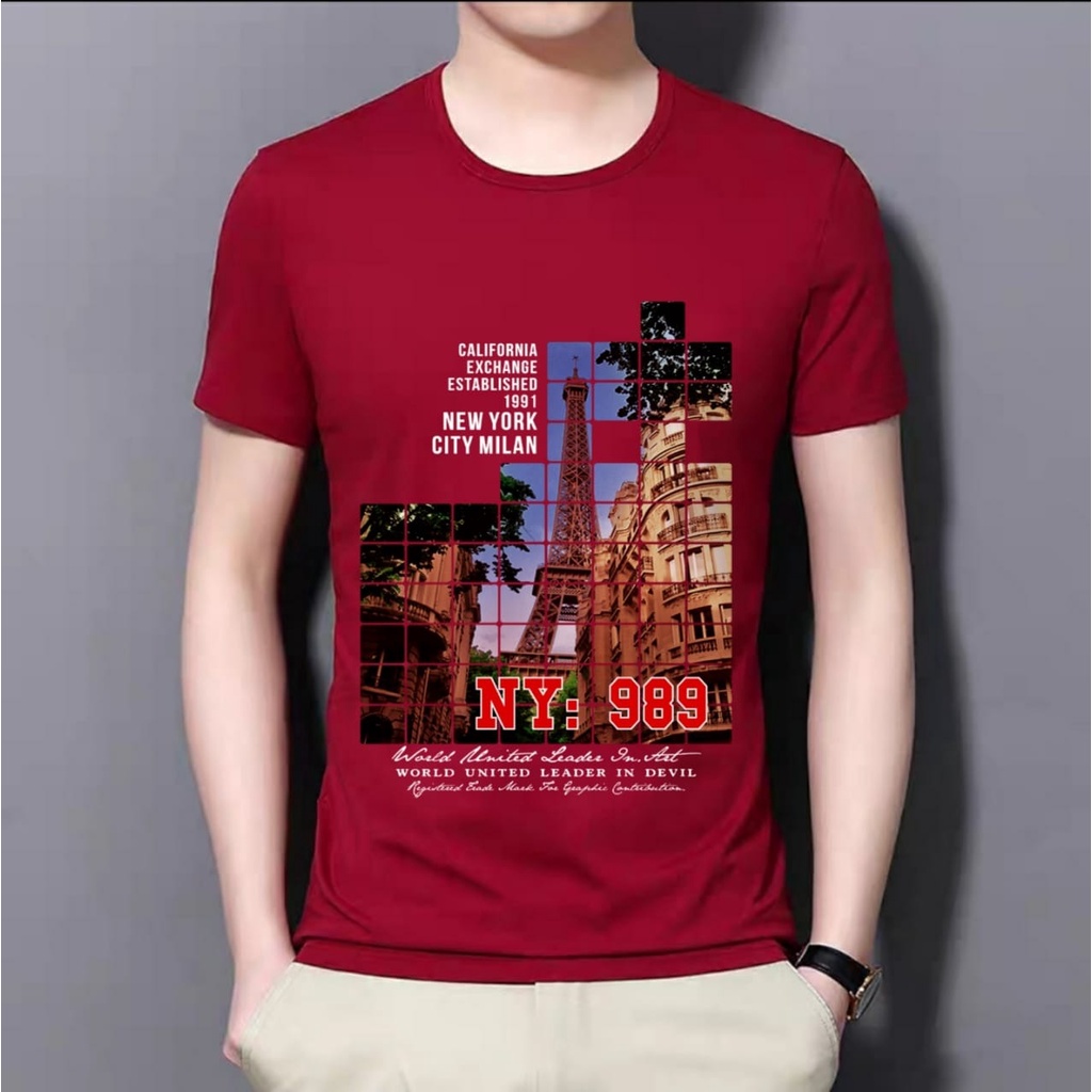 POLILE / Kaos oblong NY989 / kaos santai / kaos cowok / baju keren