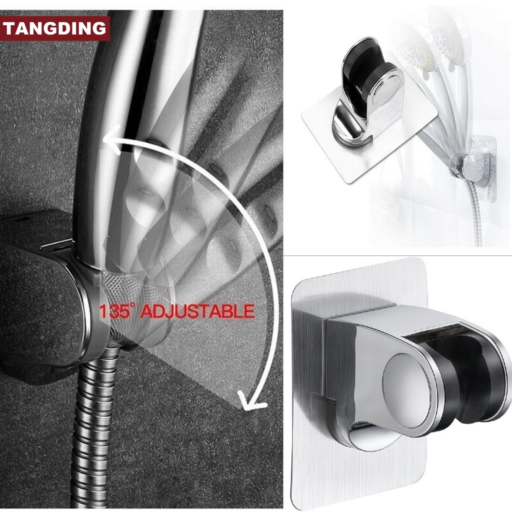 【COD Tangding】New Adjustable Bathroom Wall Mounted Shower Head Handset Holder Bracket Suction