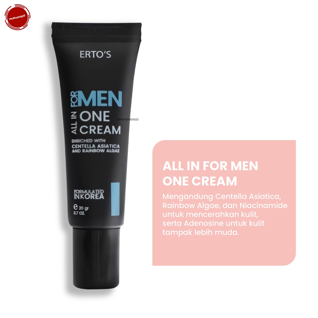 Ertos Men Series All In For Men One Cream 20GR Original Perawatan Kulit Wajah Pria By Myshopbdg22